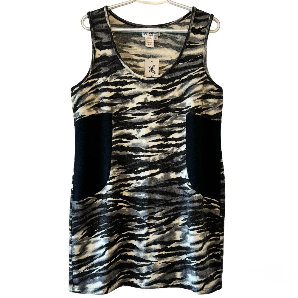 Papillon NWT Tiger Stripe Sweater Dress XL – Cozy Fall/Winter Knit Tunic